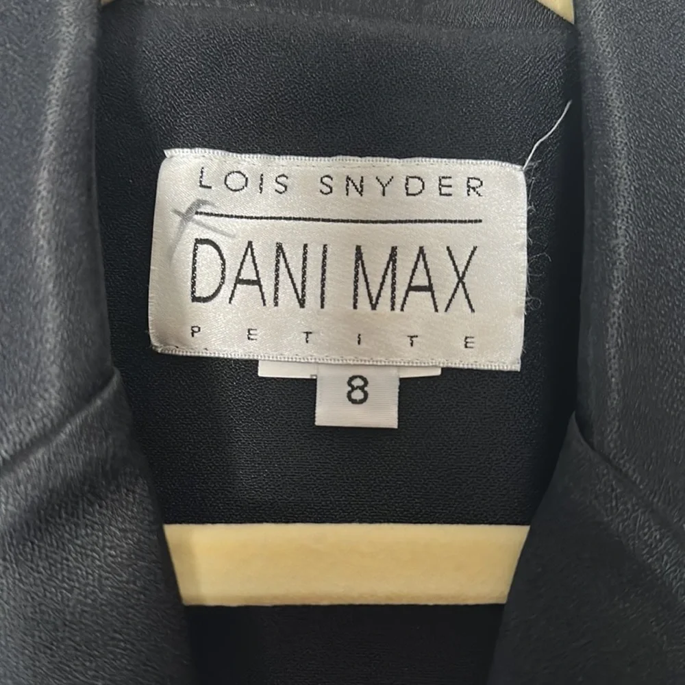 Lois Snyder DANI MAX blazer black 8 petite VINTAGE dress length above knees